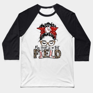 My Heart Is On That Field Baseball Tee Leopard Baseball Mom Baseball T-Shirt